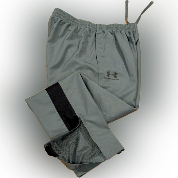 Under Armour Other - UNDER ARMOUR Workout Pants. Gunmetal Gray, black stripe, zip ankle M Like New!